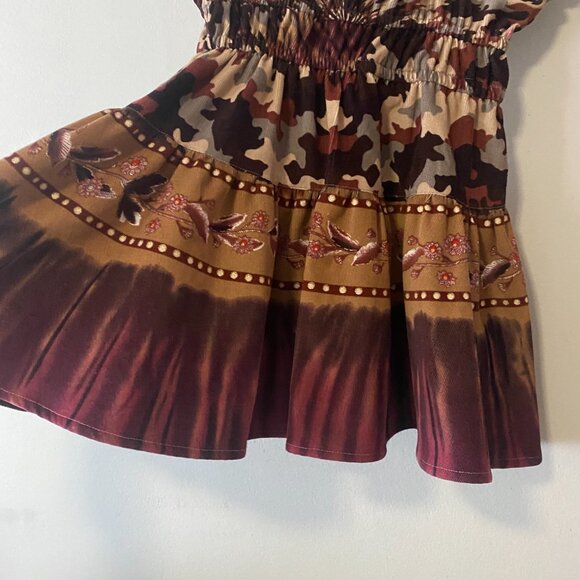 Handmade Children's 100% Cotton Corduroy Brown Tan Multicolour Dress - Picture 14 of 15